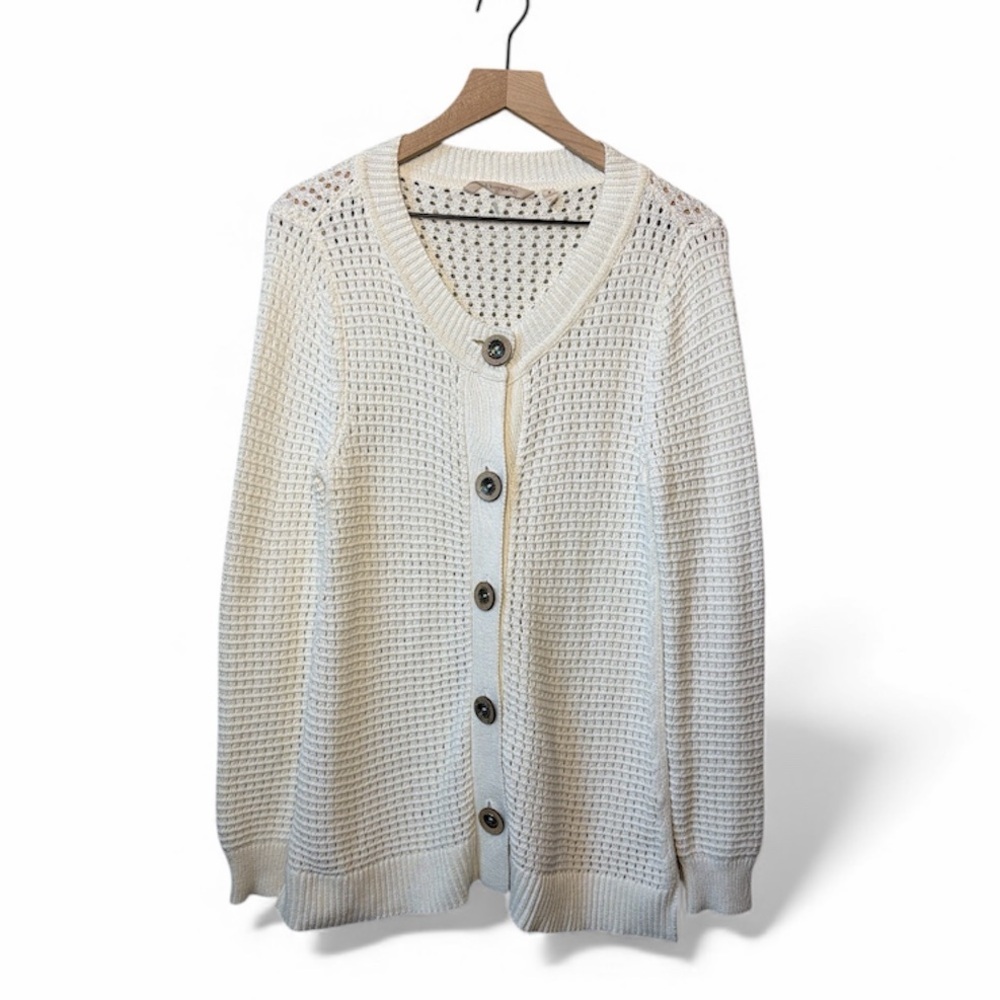 Soft Surroundings Cable Knit Button Down Cardigan… - image 1